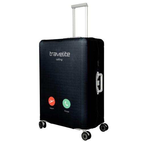Travelite nagy méretű bőröndhuzat L fekete telefonhívás 317-05