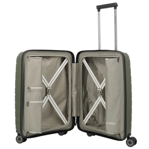 Travelite Air Base S laptoptartós kabinbőrönd olive