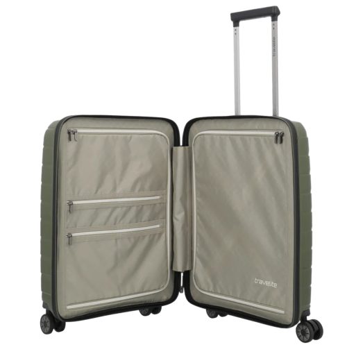 Travelite Air Base S laptoptartós kabinbőrönd olive
