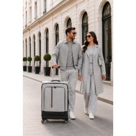   Travelite Crosslite L bővíthető nagy méretű bőrönd natur