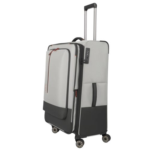 Travelite Crosslite L bővíthető nagy méretű bőrönd natur