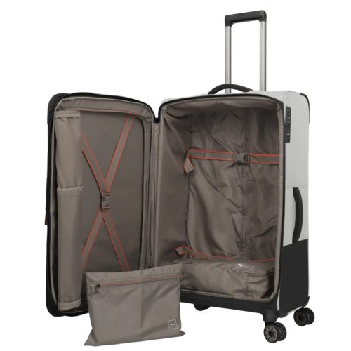 Travelite Crosslite L bővíthető nagy méretű bőrönd natur