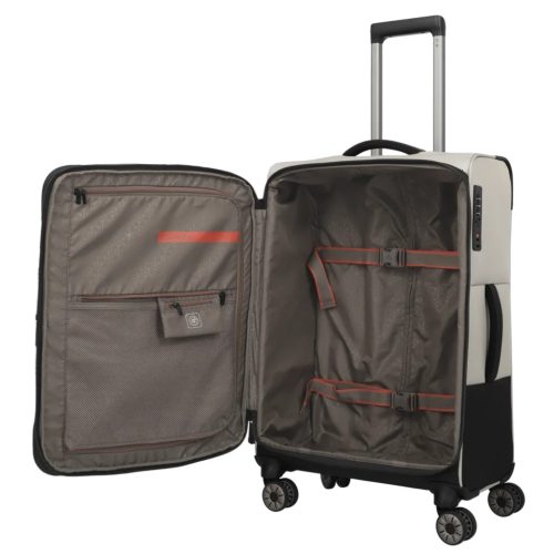 Travelite Crosslite M bővíthető közepes bőrönd natur