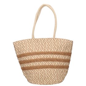 Divatos női bézs szalma táska