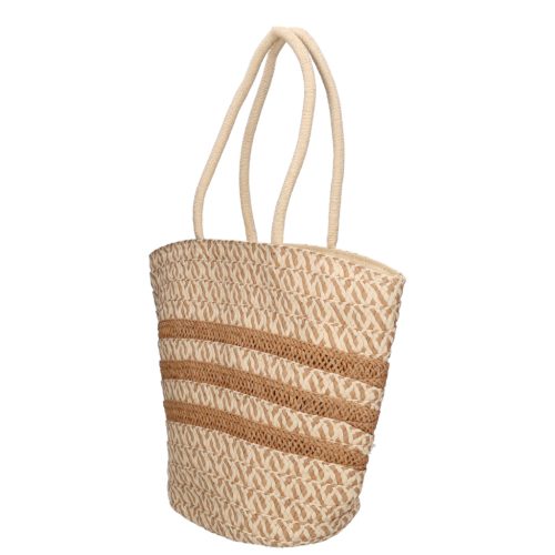 Divatos női bézs szalma táska