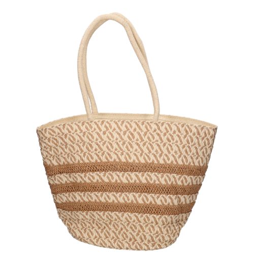 Divatos női bézs szalma táska