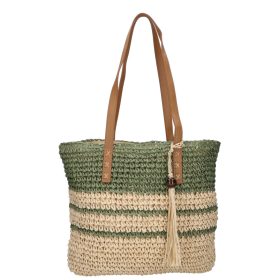 Divatos női zöld szalma táska