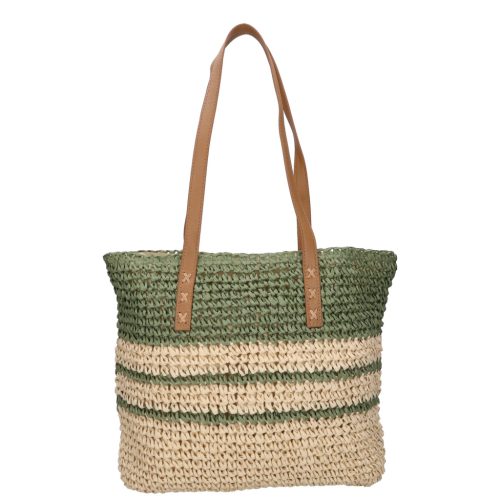 Divatos női zöld szalma táska