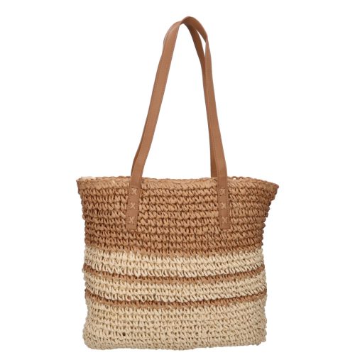 Divatos női bézs szalma táska