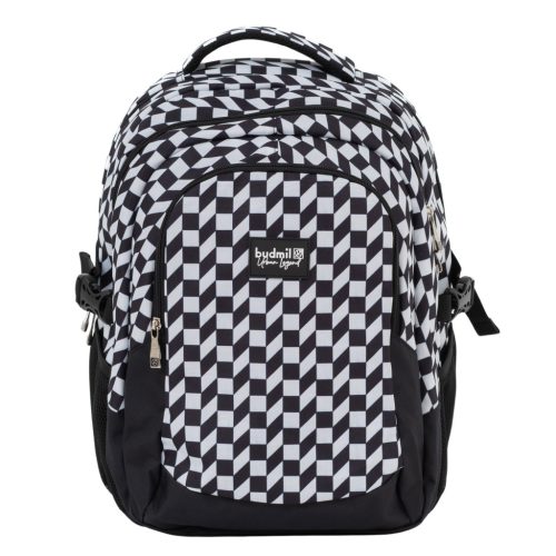 Budmil Edwin hátizsák fekete fehér 10110149/S85