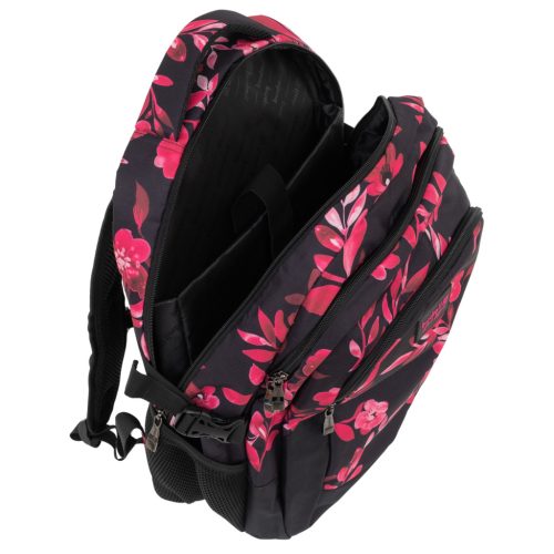 Budmil Edwin hátizsák fekete pink virágos 10110149/S89
