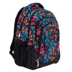   Budmil Lynsey iskolatáska fekete színes virágos 10110183/S51