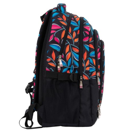Budmil Lynsey iskolatáska fekete színes virágos 10110183/S51