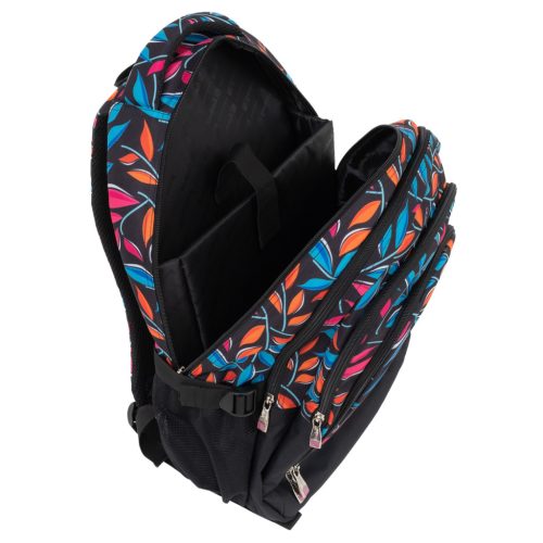 Budmil Lynsey iskolatáska fekete színes virágos 10110183/S51