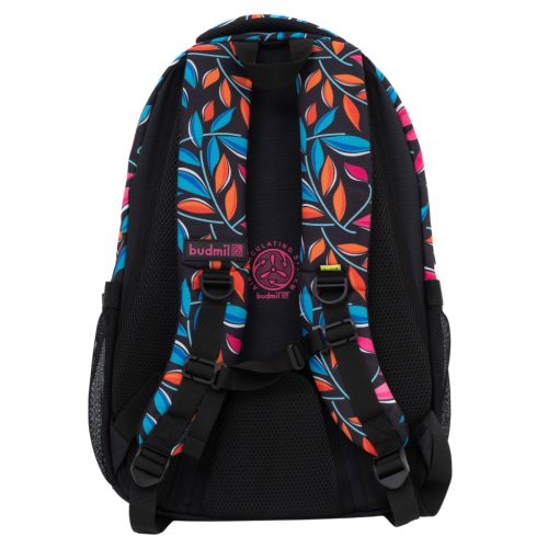 Budmil Lynsey iskolatáska fekete színes virágos 10110183/S51