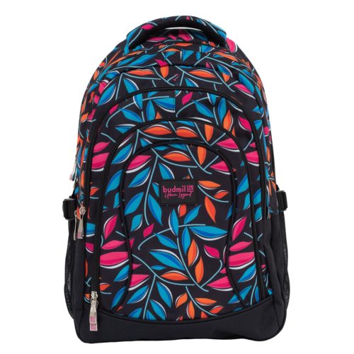Budmil Lynsey iskolatáska fekete színes virágos 10110183/S51