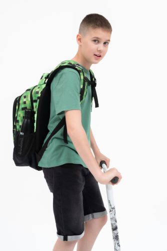 Budmil iskolatáska zöld minecraft 10110188/S55