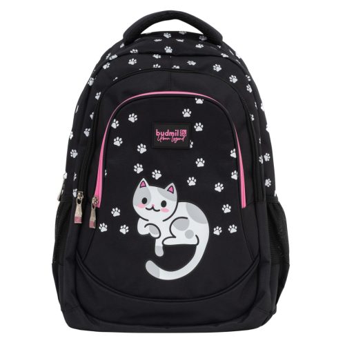 Budmil iskolatáska fekete cicás 10110188/S56