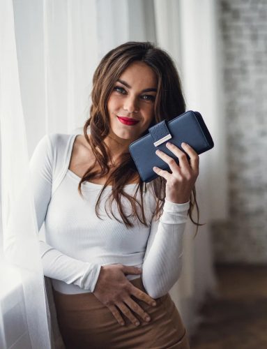 Vuch Florianna Dotty Blue nagy cipzárral zárható pénztárca