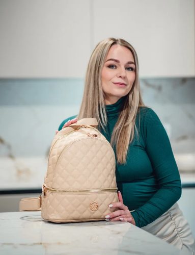 Vuch Theo Beige városi steppelt hátizsák