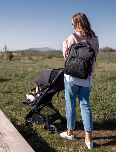 Vuch Verner Dotty Black városi hátizsák babakocsira