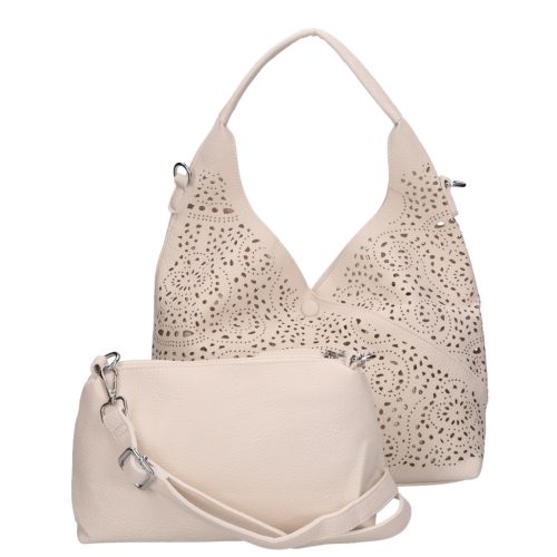 Hernan Bag H365 bézs shopper táska és kis táska egyben