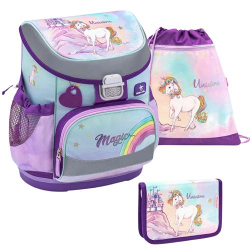 Belmil Rainbow Unicorn Magic iskolatáska szett