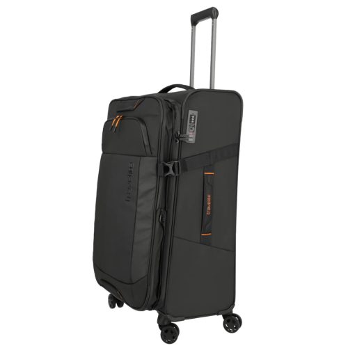 Travelite Briize L fekete bővíthető nagy méretű bőrönd