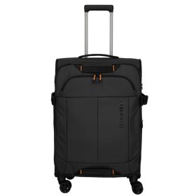   Travelite Briize M fekete bővíthető közepes méretű bőrönd