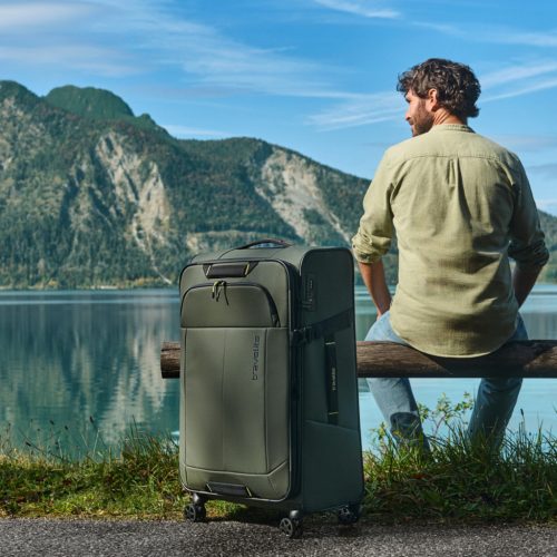 Travelite Briize L khaki bővíthető nagy méretű bőrönd