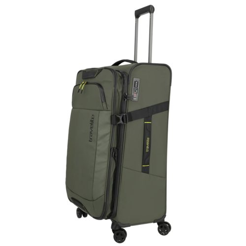Travelite Briize L khaki bővíthető nagy méretű bőrönd
