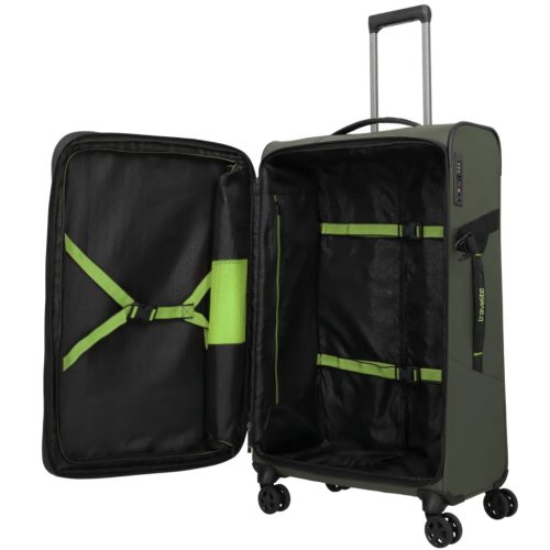 Travelite Briize L khaki bővíthető nagy méretű bőrönd