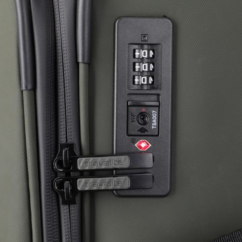 Travelite Briize L khaki bővíthető nagy méretű bőrönd