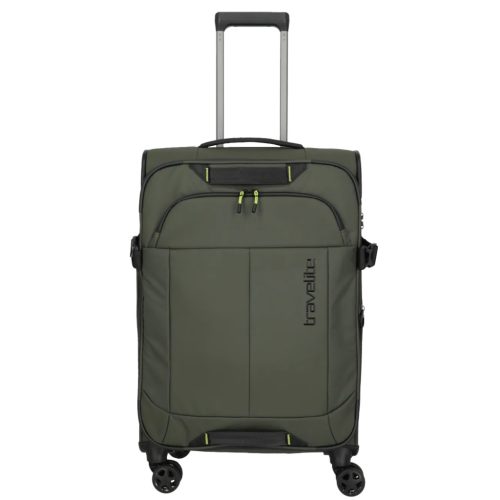 Travelite Briize M khaki bővíthető közepes méretű bőrönd