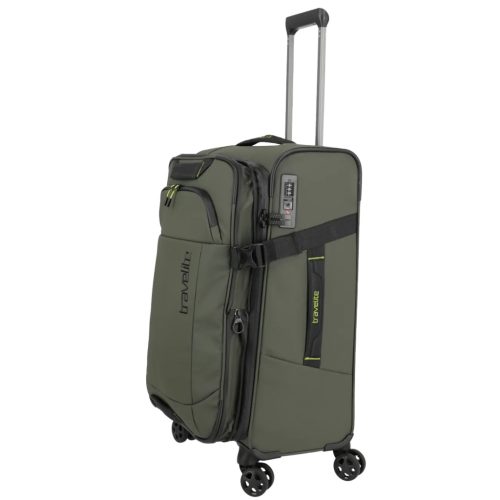 Travelite Briize M khaki bővíthető közepes méretű bőrönd
