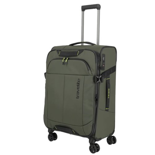 Travelite Briize M khaki bővíthető közepes méretű bőrönd
