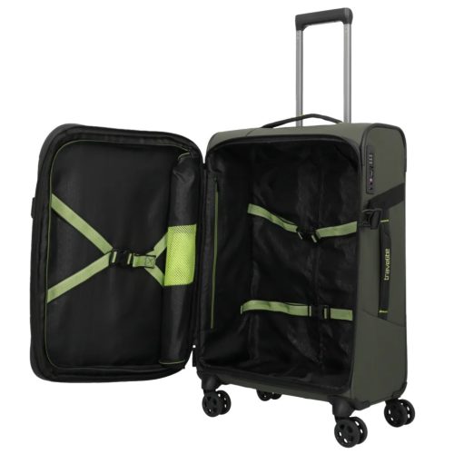 Travelite Briize M khaki bővíthető közepes méretű bőrönd