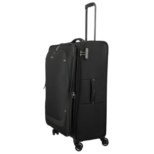 Travelite Umbria L fekete bővíthető nagy méretű bőrönd