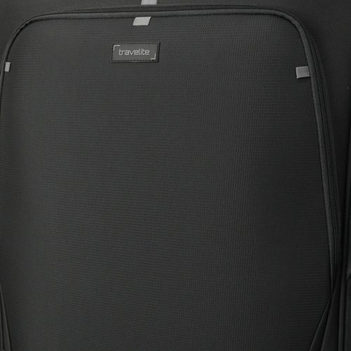 Travelite Umbria L fekete bővíthető nagy méretű bőrönd