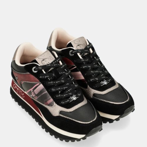 Anekke cipő fekete bordó 41380-046 40-es