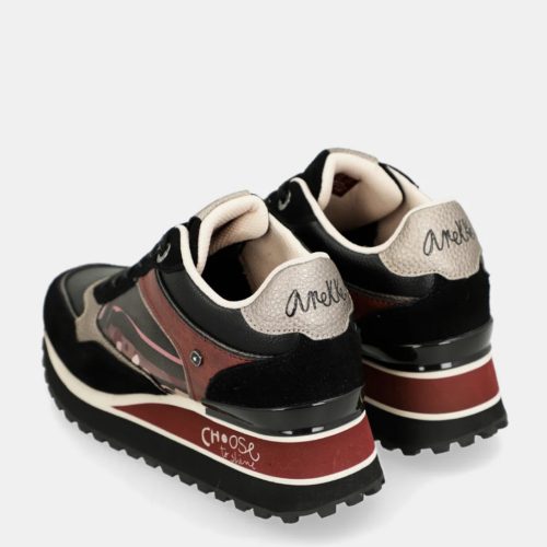 Anekke cipő fekete bordó 41380-046 40-es