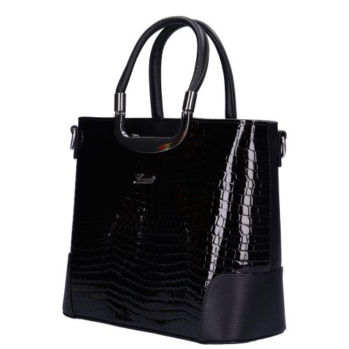 Karen rostbőr táska 1491 bis fekete lakk kroko