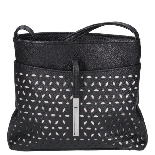 Karen rostbőr táska D 099 L fekete ezüst