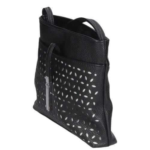 Karen rostbőr táska D 099 L fekete ezüst