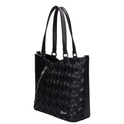 Karen rostbőr táska 2507 fekete fonott