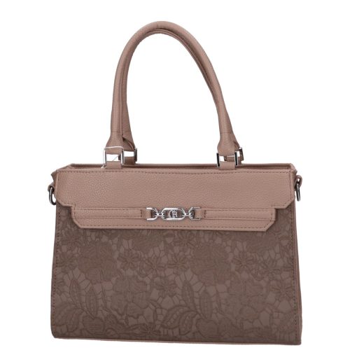 Chiara rostbőr táska M 8043 drapp virág