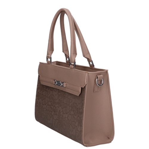 Chiara rostbőr táska M 8043 drapp virág