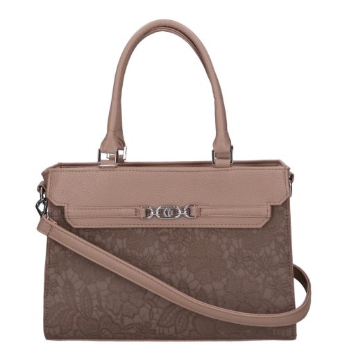 Chiara rostbőr táska M 8043 drapp virág