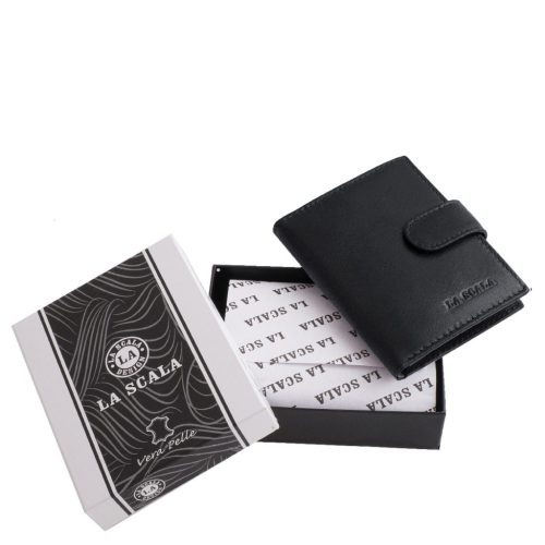 La Scala bőr kártya és irattartó pénztárca ADQ1008/T fekete