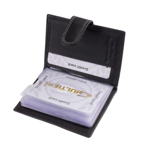 Bőr kártyatartó díszdobozban Giultieri SCR2038/T fekete